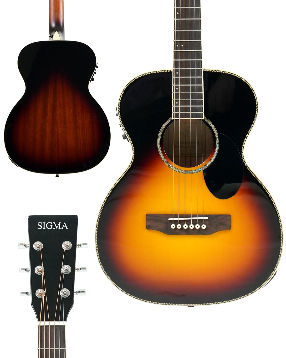 Amazon.com: SIGMA 36.5” Acoustic Electric Guitar, OM Junior, Name